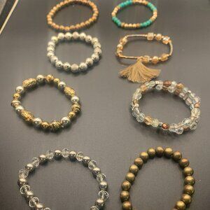 8ct Assorted Color Stretch Bead Bracelets